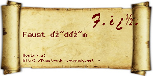 Faust Ádám névjegykártya