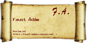 Faust Ádám névjegykártya
